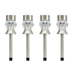 Pack of 4 Solar Round Crystal Stake Lights (Outer Ctn Qty: 12)