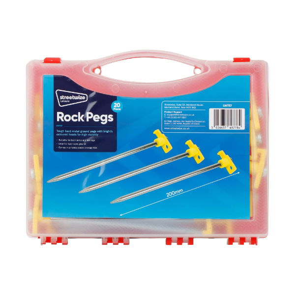 20 Pcs Heavy Duty Tent Pegs 7x200mm