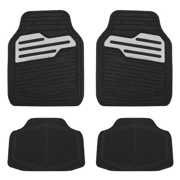 Adonia 4 pce Rubber Mat Set with "Metallic" Carbon Heel Pad (Box Qty: 6)