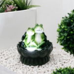 Two Frogs On A Lily Pad Solar Water Feature