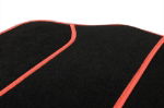 4 Piece Black Velour Mat Set with Red Bind (Box Qty: 12)